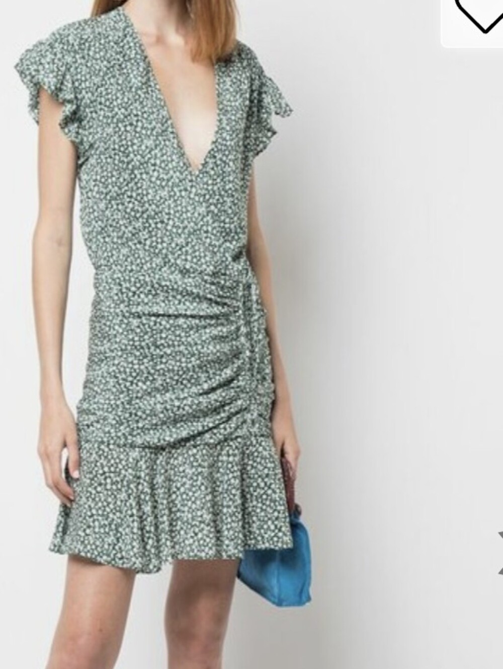 Veronica Beard Marla Forest Green Ruched Silk Dress Size 6